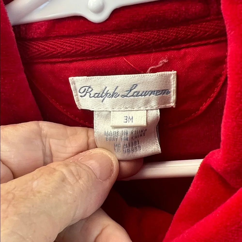 Baby Ralph Lauren Vibrant Red romper‎